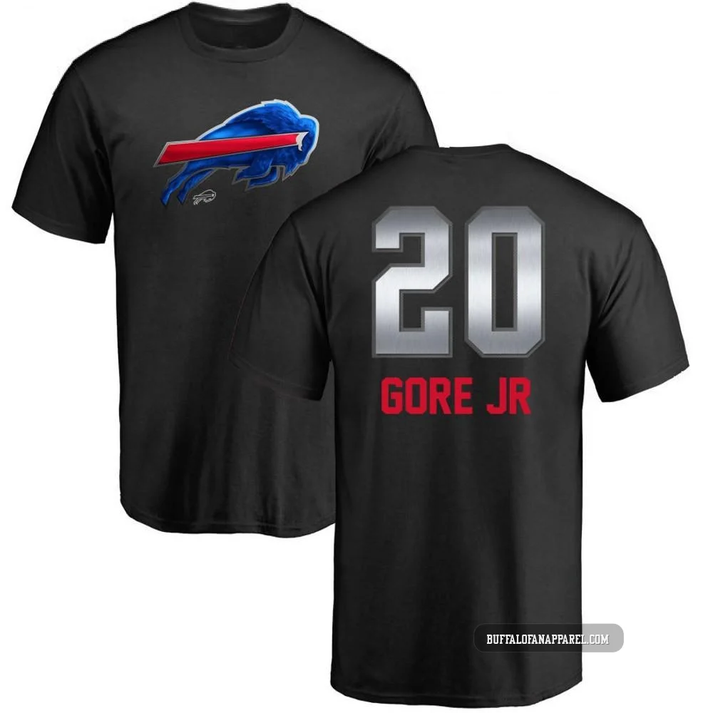 Frank Gore Jr. Buffalo Bills ＃20 Black Men's Pro Line by Midnight Mascot T-Shirt -