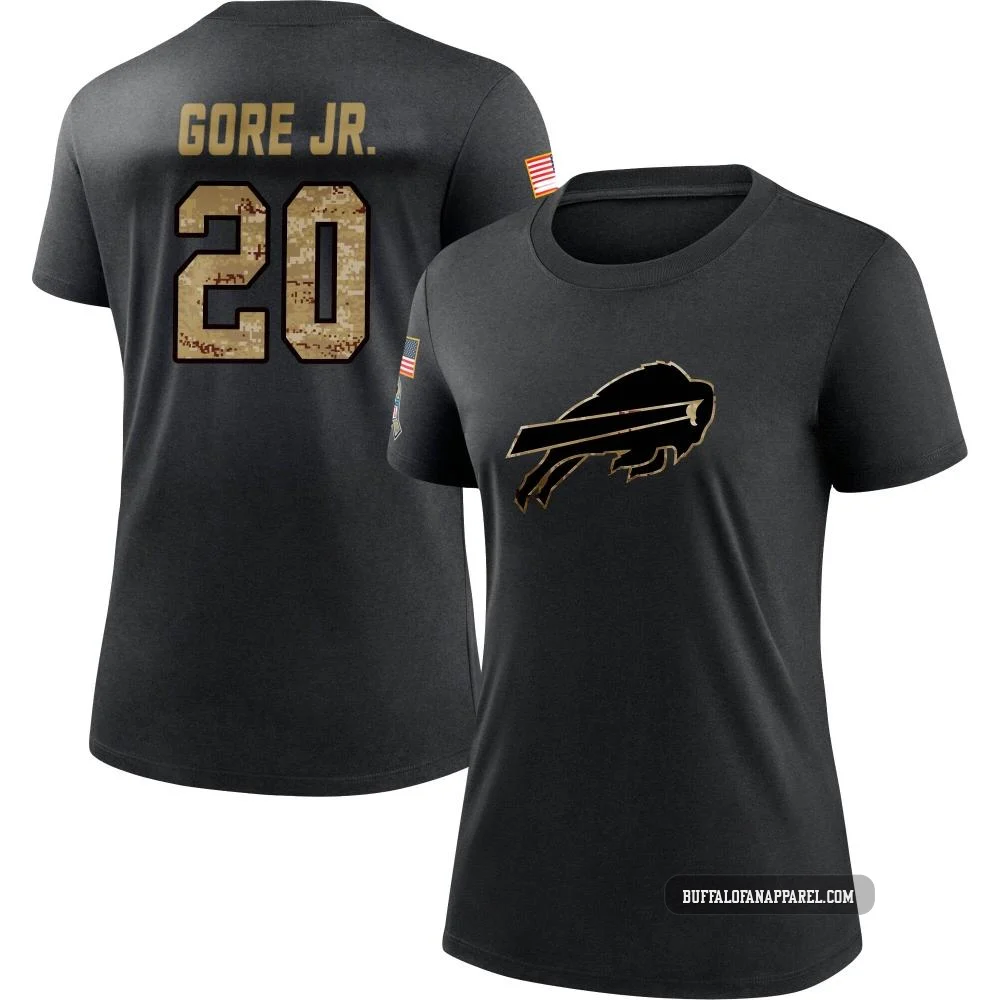 Frank Gore Jr. Buffalo Bills ＃20 Black Women's 2020 Salute To Service Performance T-Shirt