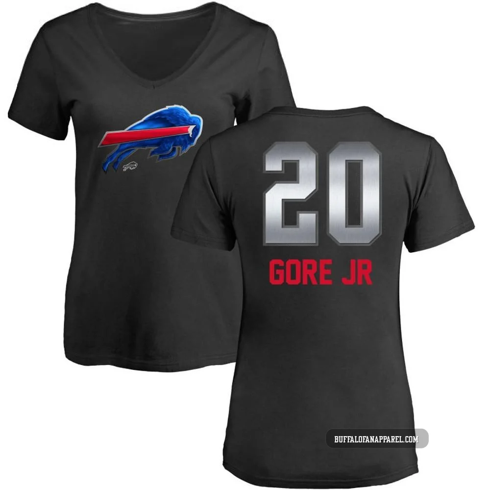 Frank Gore Jr. Buffalo Bills ＃20 Black Women's Pro Line by Midnight Mascot T-Shirt -