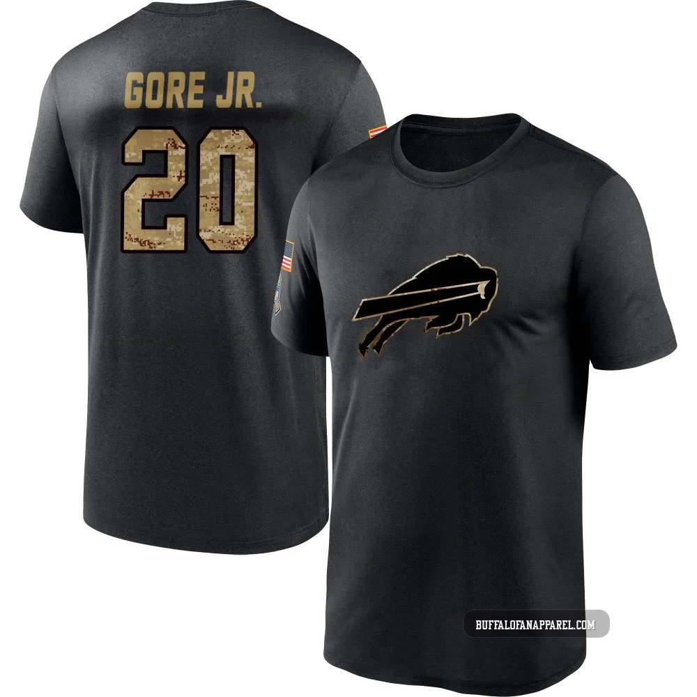 Frank Gore Jr. Buffalo Bills ＃20 Black Youth 2020 Salute To Service Performance T-Shirt