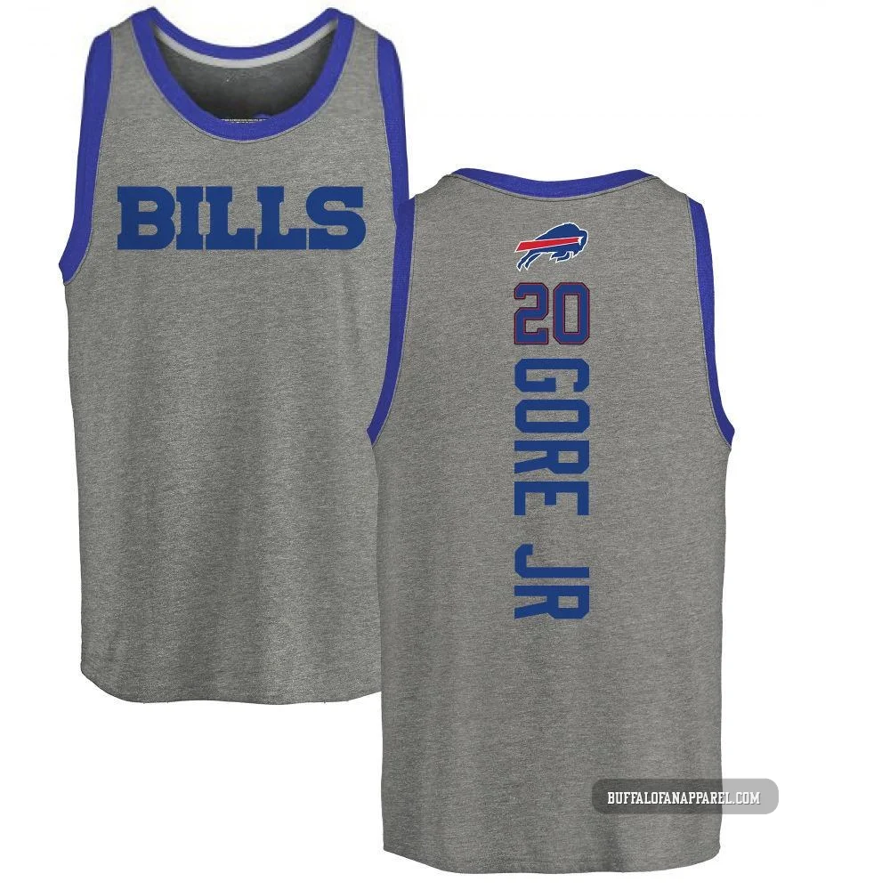 Frank Gore Jr. Buffalo Bills ＃20 Men's Pro Line by Backer Tri-Blend Tank Top - Ash