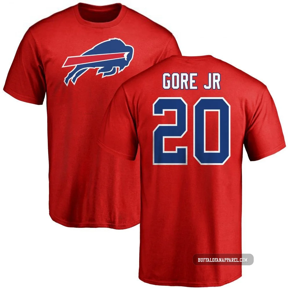 Frank Gore Jr. Buffalo Bills ＃20 Red Youth Pro Line Name & Number Logo T-Shirt -