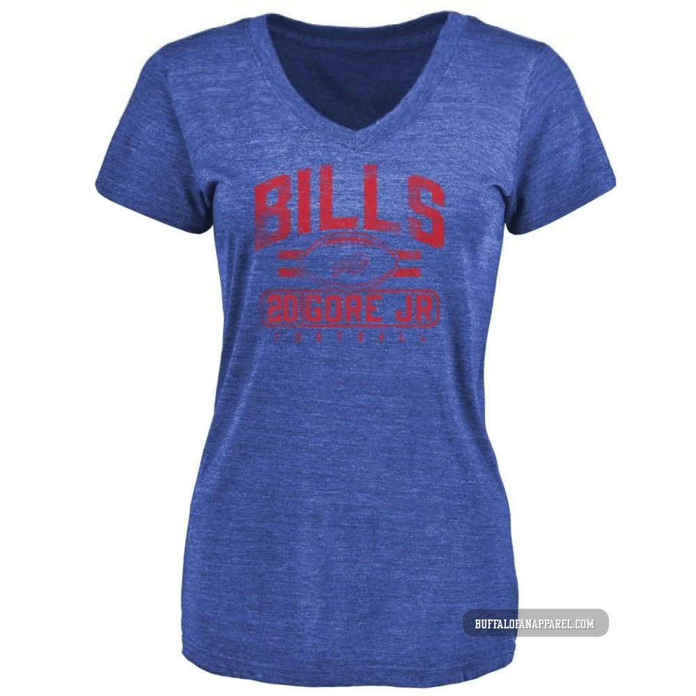 Frank Gore Jr. Buffalo Bills ＃20 Royal Women's Pro Line by Flanker Tri-Blend T-Shirt -