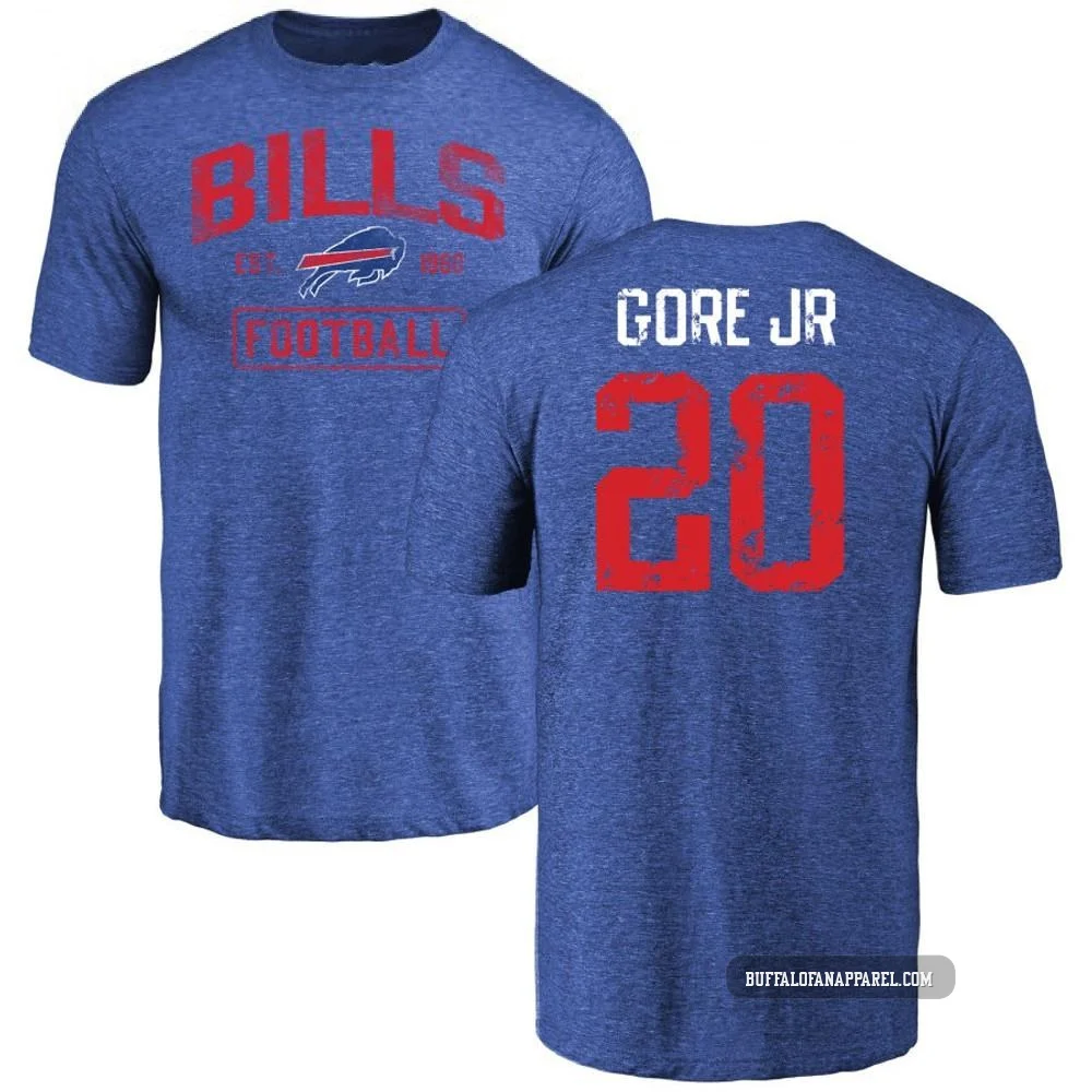Frank Gore Jr. Buffalo Bills ＃20 Royal Youth Pro Line by Distressed Name & Number Tri-Blend T-Shirt -
