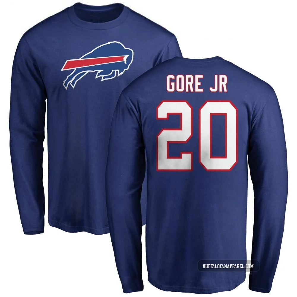 Frank Gore Jr. Buffalo Bills ＃20 Royal Youth Pro Line Name & Number Logo Long Sleeve T-Shirt -