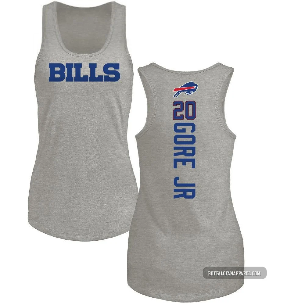 Frank Gore Jr. Buffalo Bills ＃20 Women's Pro Line by Backer Tri-Blend Tank Top - Ash